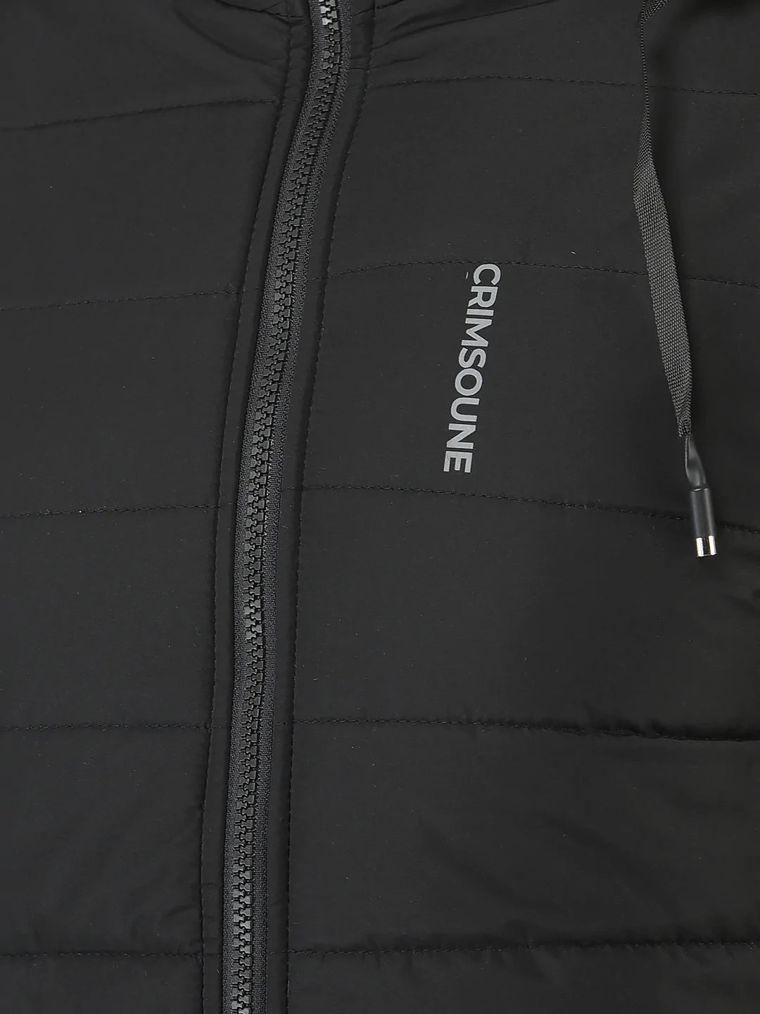  Black High-Neck Hooded Jacket 
