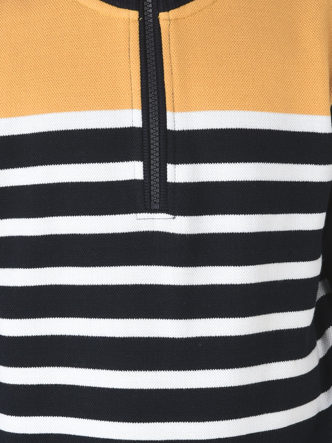  Half-Zipped Mustard Stripe Sweatshirt 