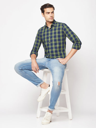  Checked Olive Shirt