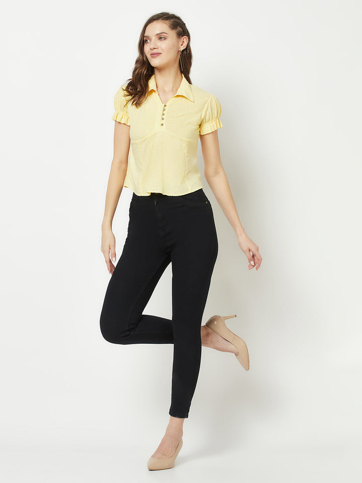  Yellow Scrunched Top