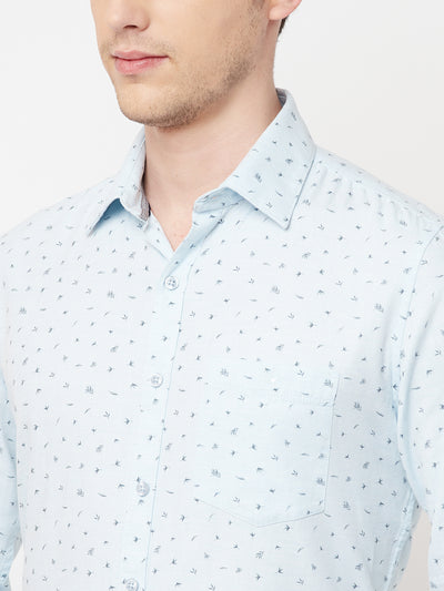 Blue Floral Shirt - Men Shirts
