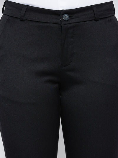 Black Slim Fit Trousers - Women Trousers