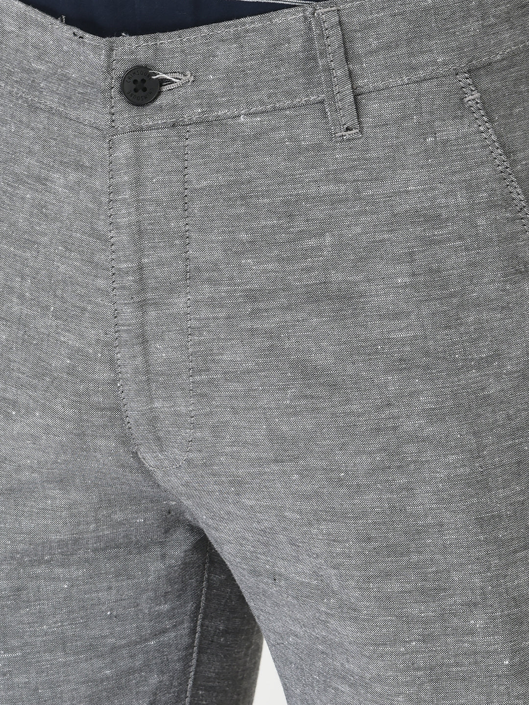  Melange Grey Trousers in Cotton Blend  
