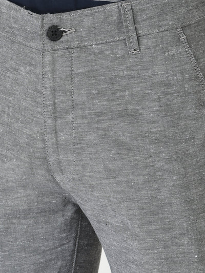  Melange Grey Trousers in Cotton Blend  