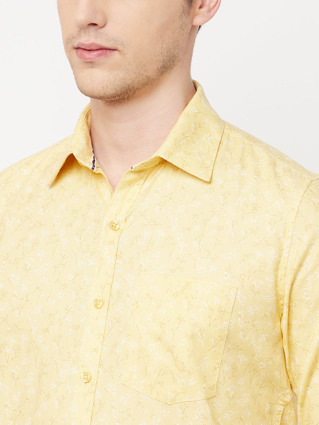 Yellow Floral Shirt - Men Shirts