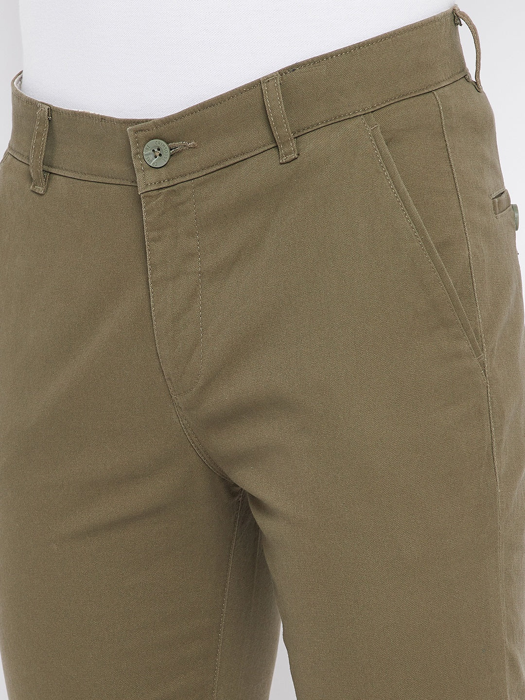 Beige Slim Fit Trousers - Men Trousers