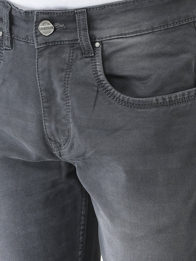  Dark Grey Light-Washed Jeans