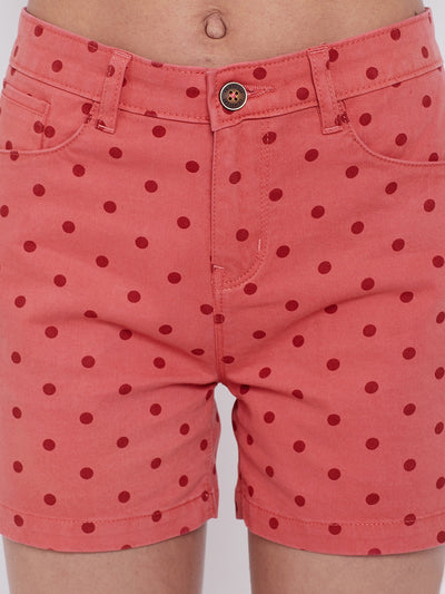 Pink Polka Dot Shorts - Women Shorts