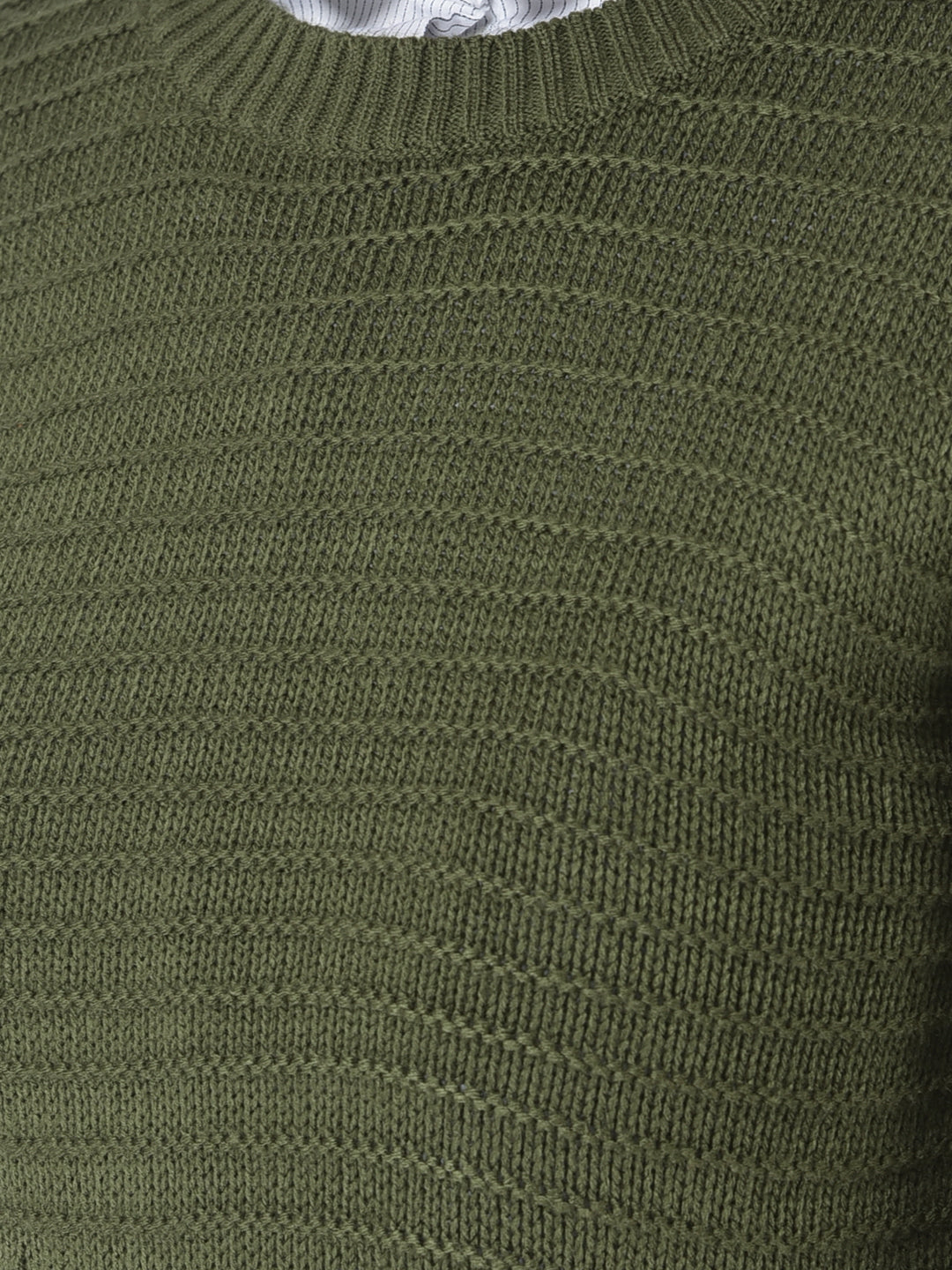  Olive Green Fitted Sweater