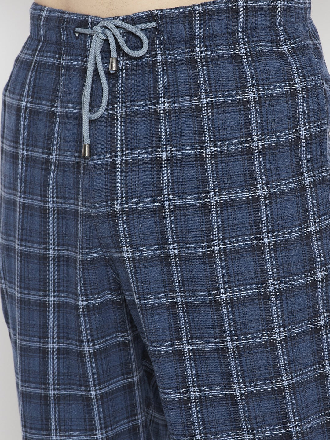 Blue Checked Smart Fit Lounge Pants - Men Lounge Pants