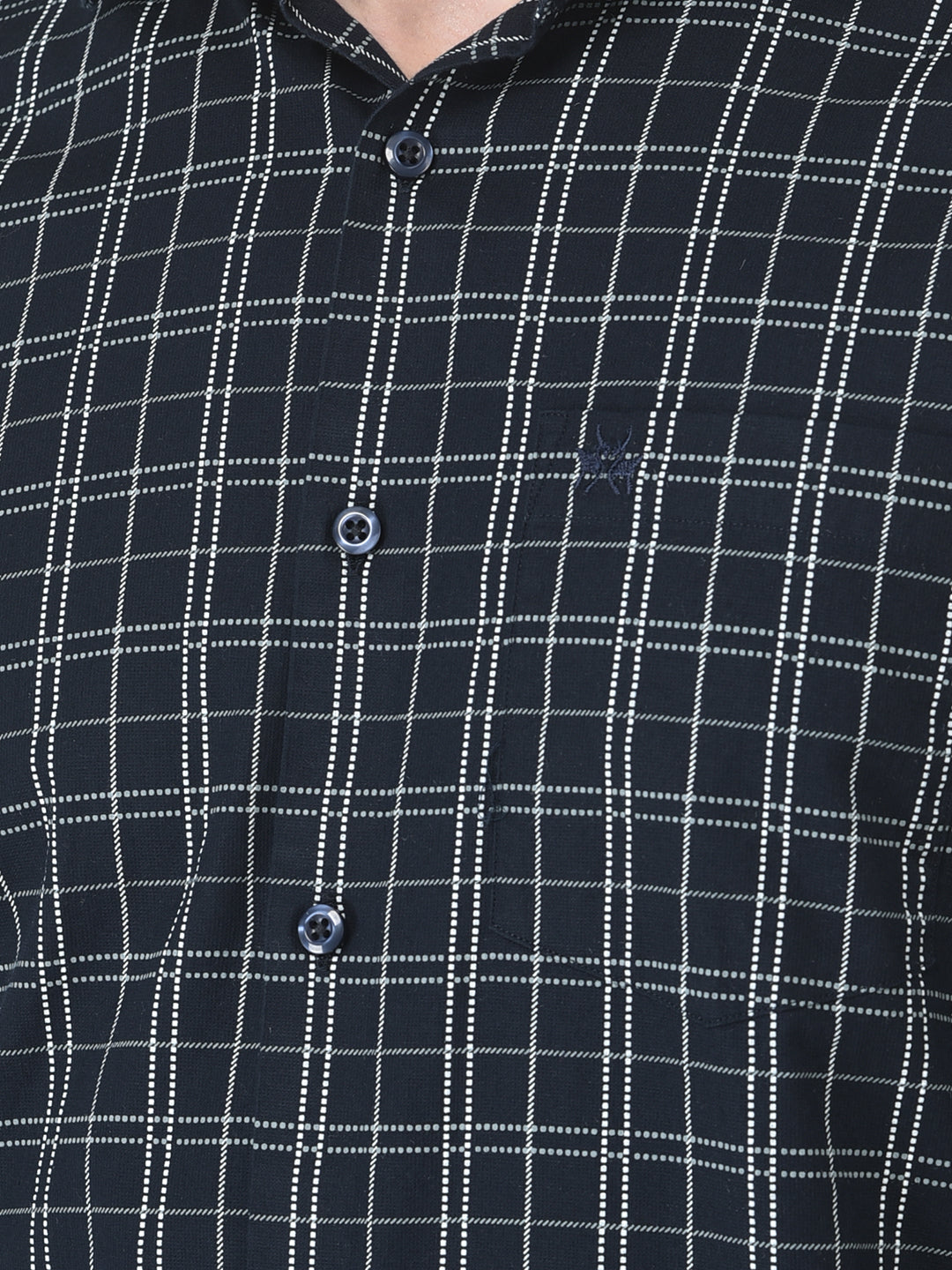  Navy Blue Dot Checked Shirt