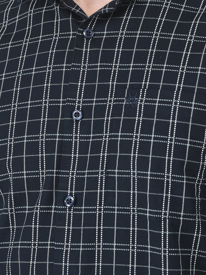  Navy Blue Dot Checked Shirt