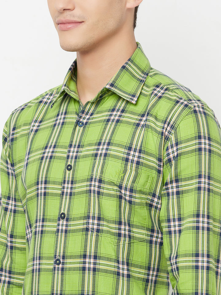 Green Checked Shirt - Men Shirts