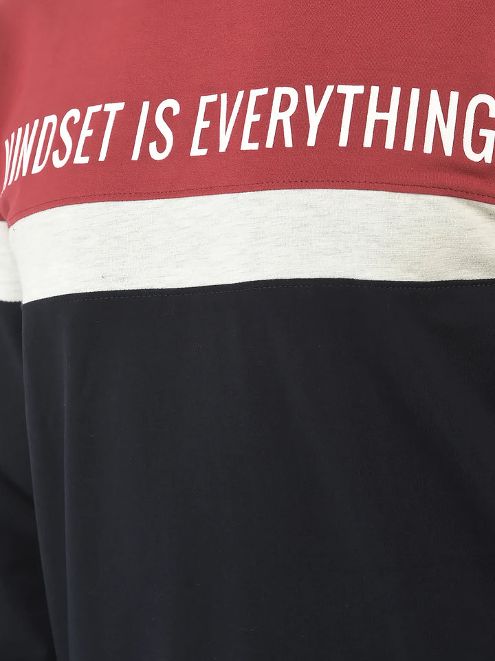  Red Colour-Blocked Mindset Sweatshirt