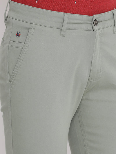 Grey Slim Fit Trousers - Men Trousers