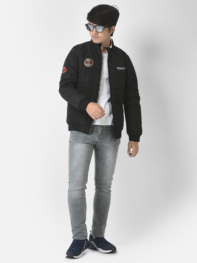  Black Brand Logo Jacket