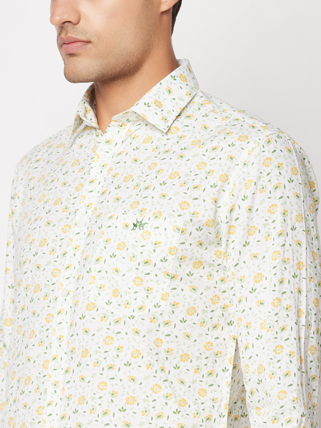  Floral-Print Cotton Shirt
