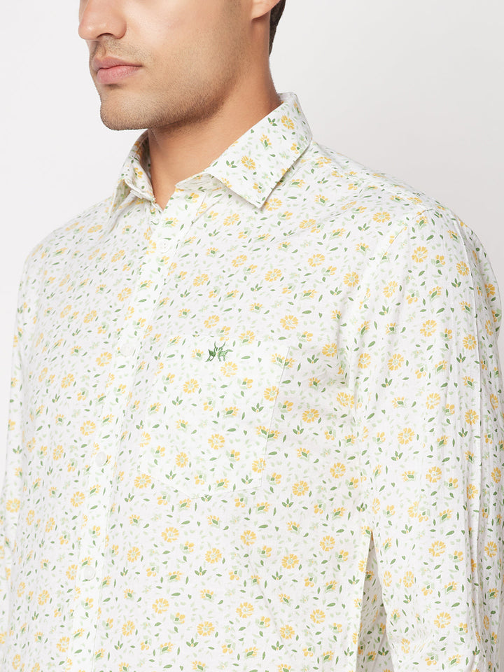  Floral-Print Cotton Shirt