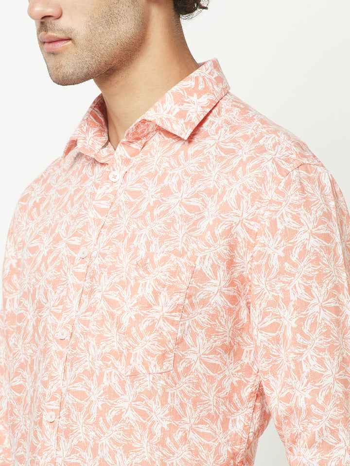  Peach Floral Shirt