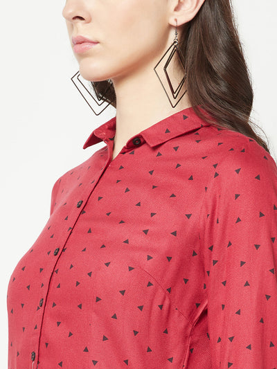  Red Geometric Shirt