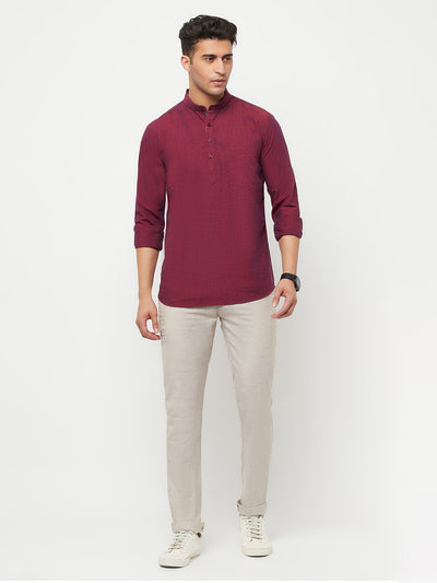 Maroon Kurta - Men Kurtas