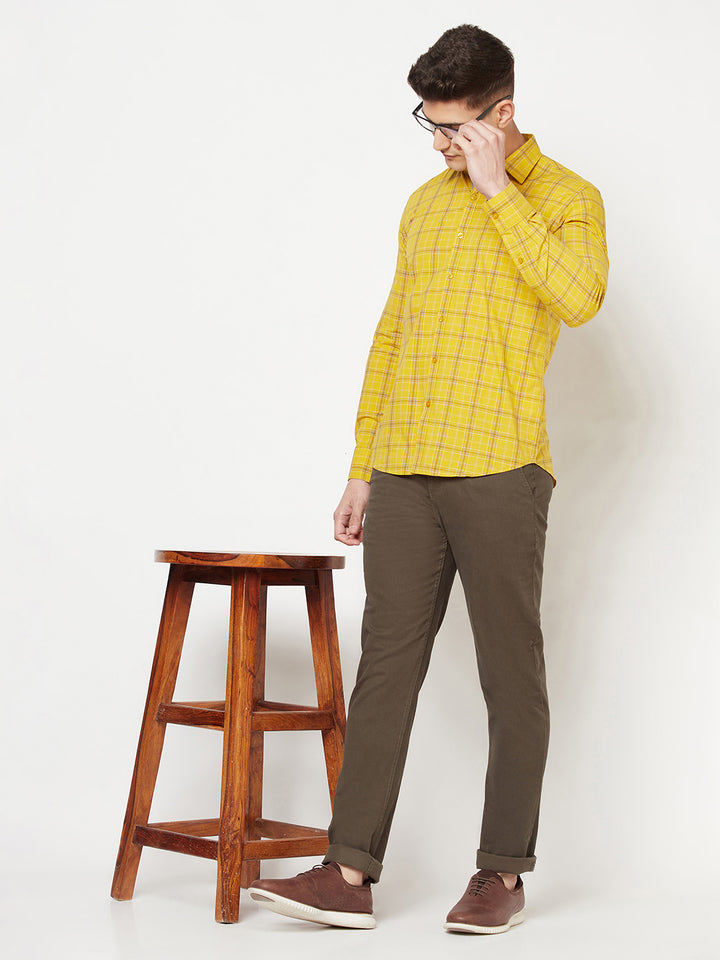 Mustard Shepherd Checked Shirt - Men Shirts