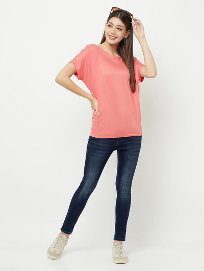 Pink Round Neck T-Shirt - Women T-Shirts