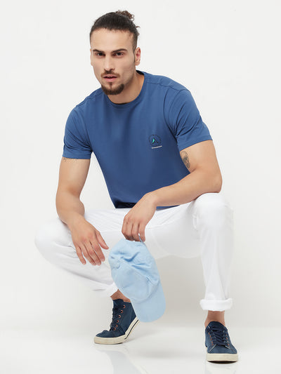 Blue Round Neck T-Shirt - Men T-Shirts