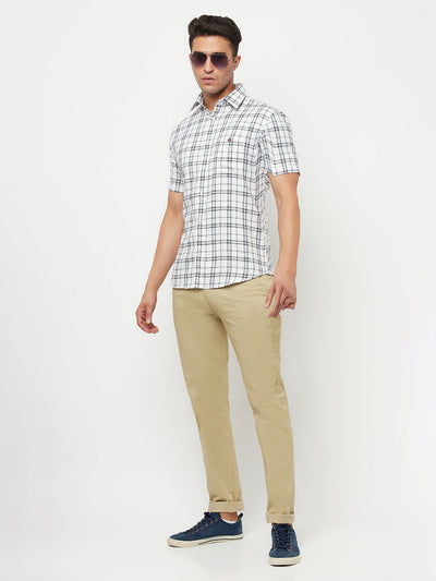 White Checked Shirt - Men Shirts