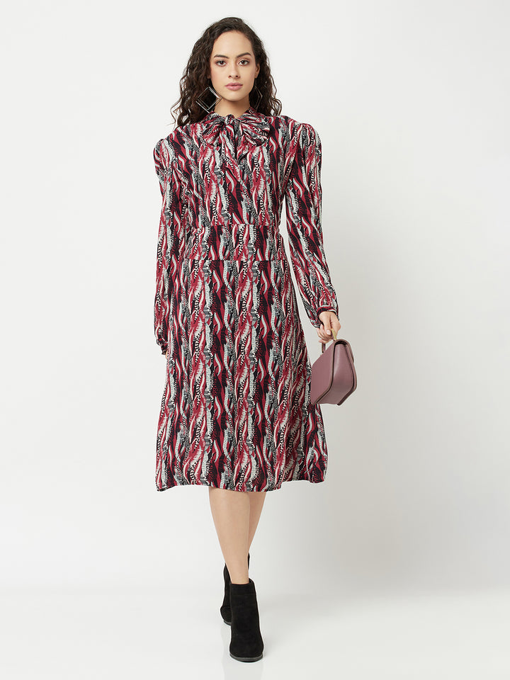 Multi-Colour A-line Dress-Women Dresses-Crimsoune Club