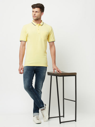 Yellow Polo T-Shirt-Men T-Shirts-Crimsoune Club