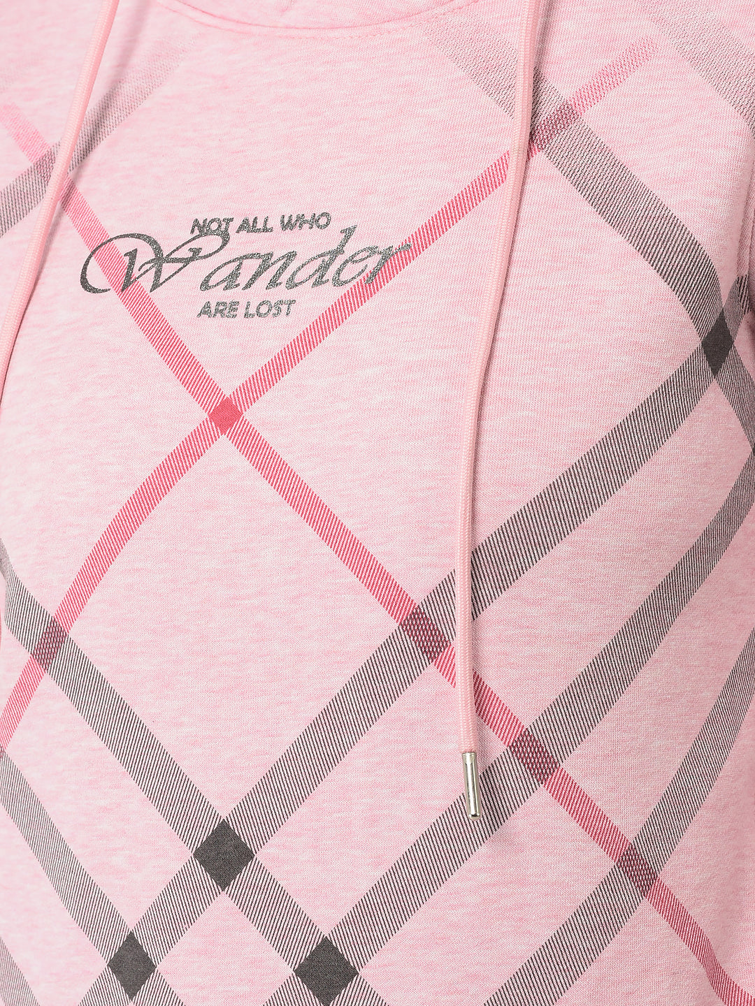  Pink Diagonal Checked Sweatshirt