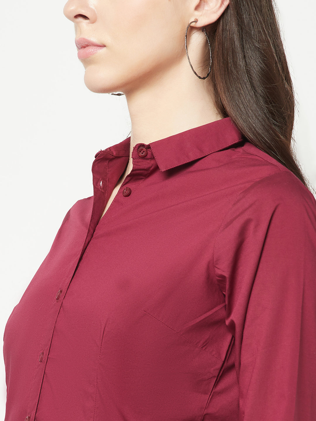  Maroon Slim Shirt