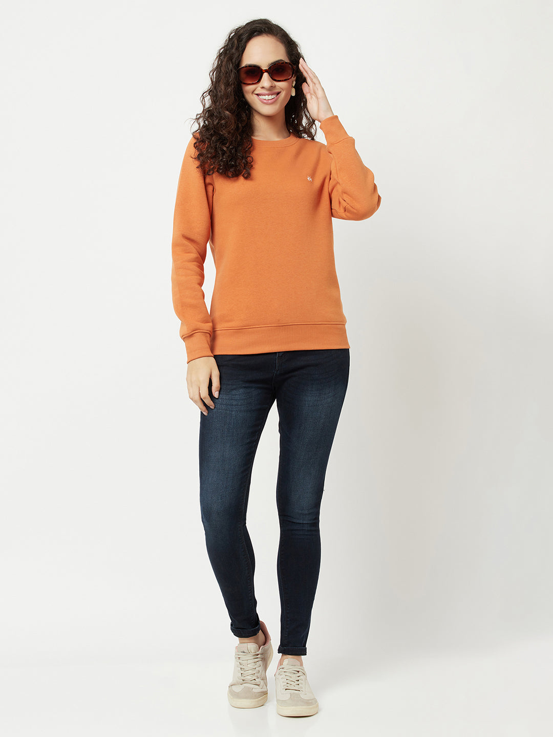 Orange Sweatshirt-Women Sweatshirts-Crimsoune Club