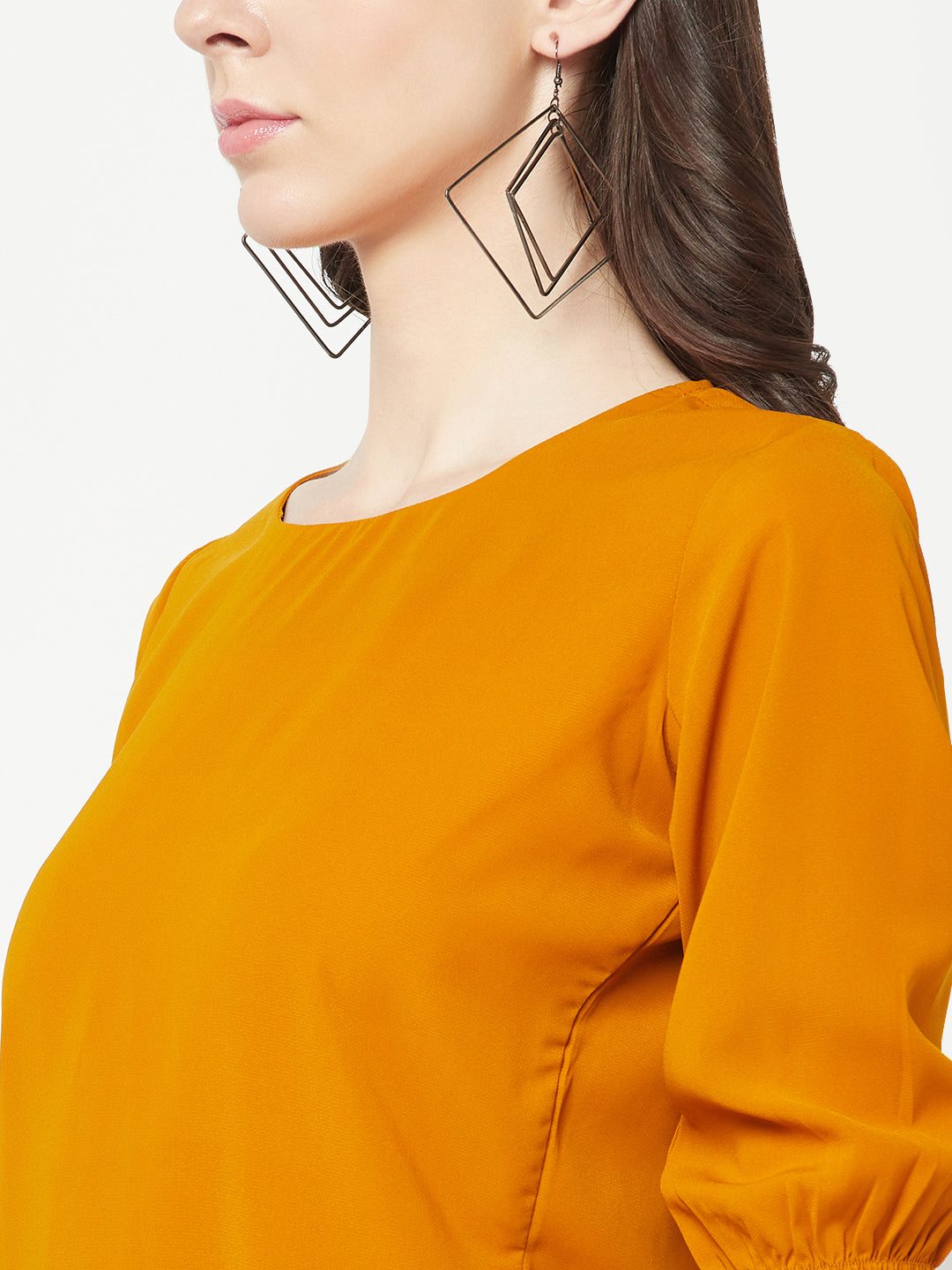  Mustard Peplum Top