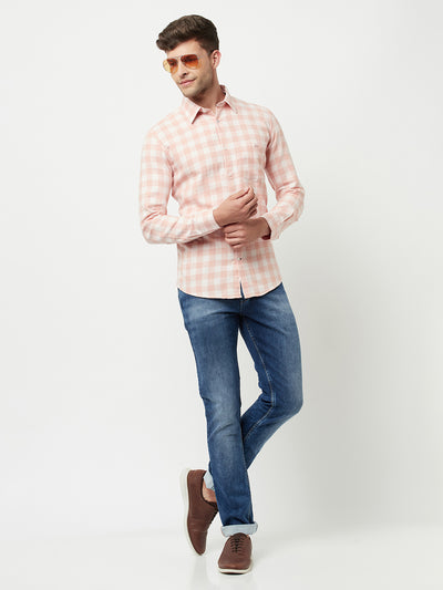 Pink Checked Shirt-Men Shirts-Crimsoune Club
