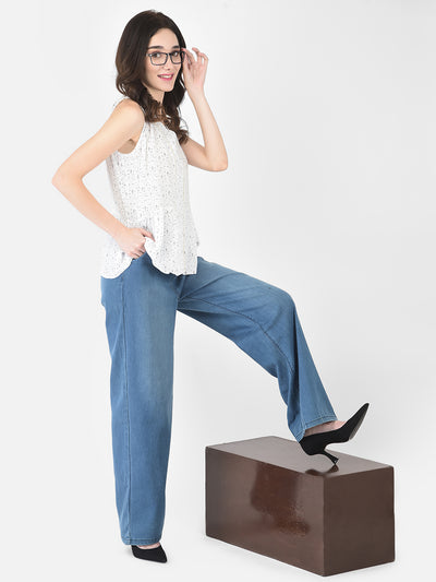 White Polka Empire Top - Women Tops