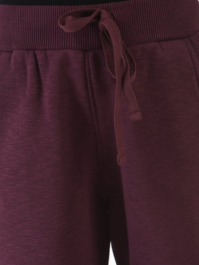 Purple Track Pants with Typographic Detailing 