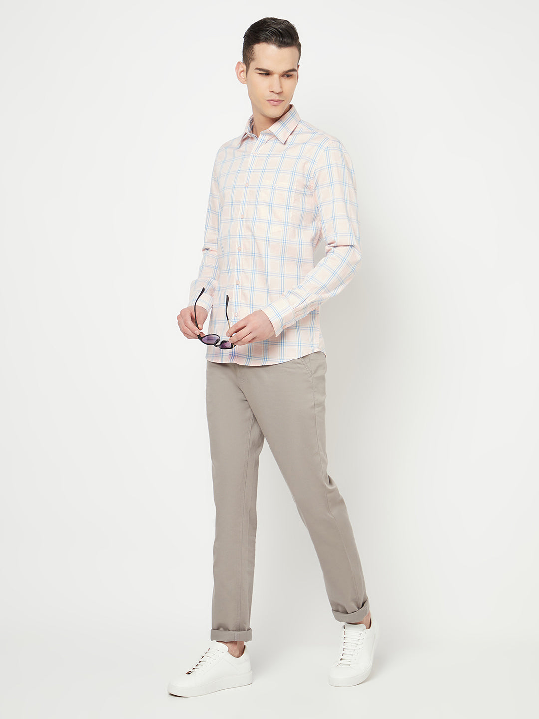 Pink Checked Shirt - Men Shirts