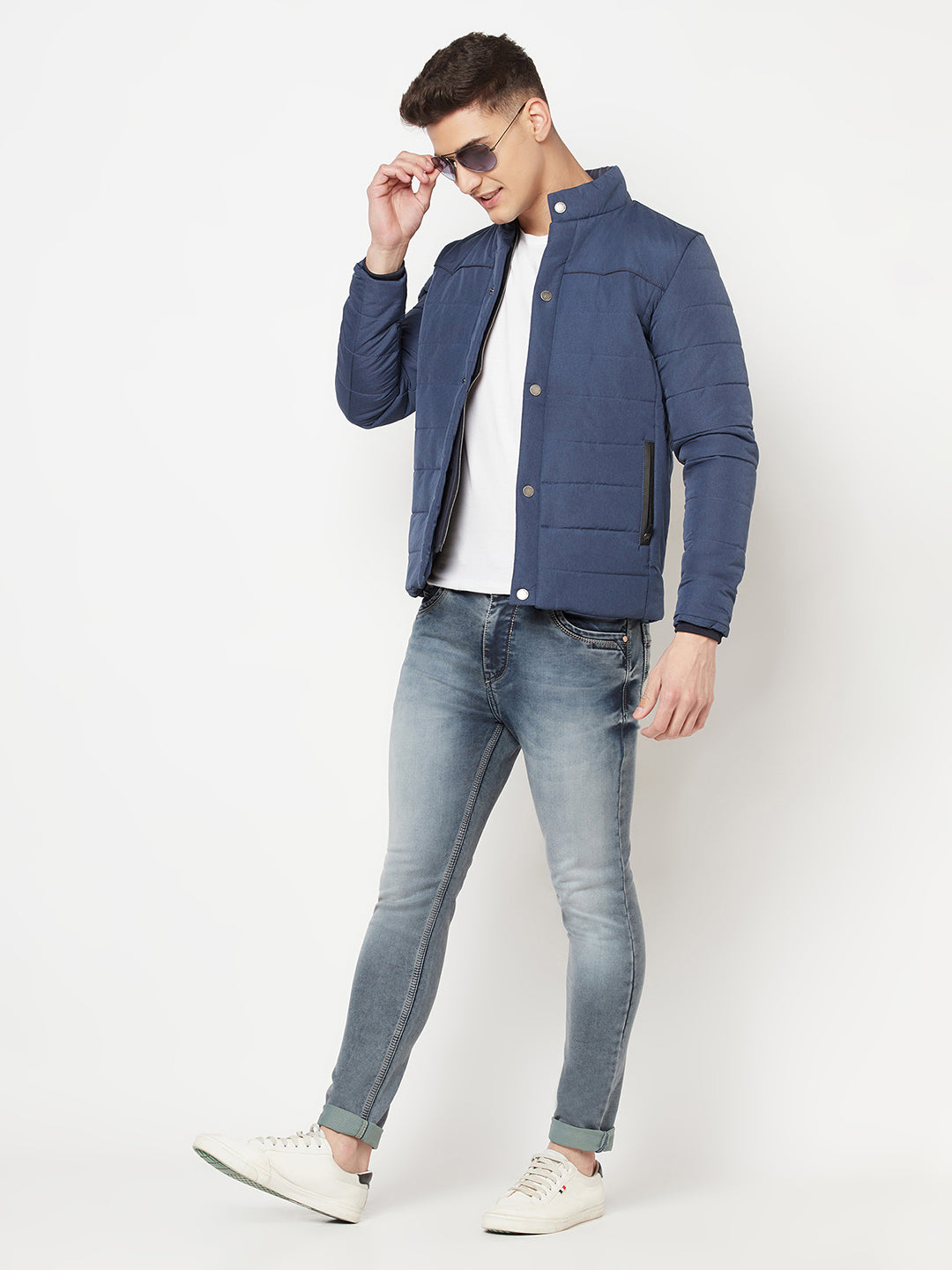 Navy Blue Padded Jacket - Men Jacket