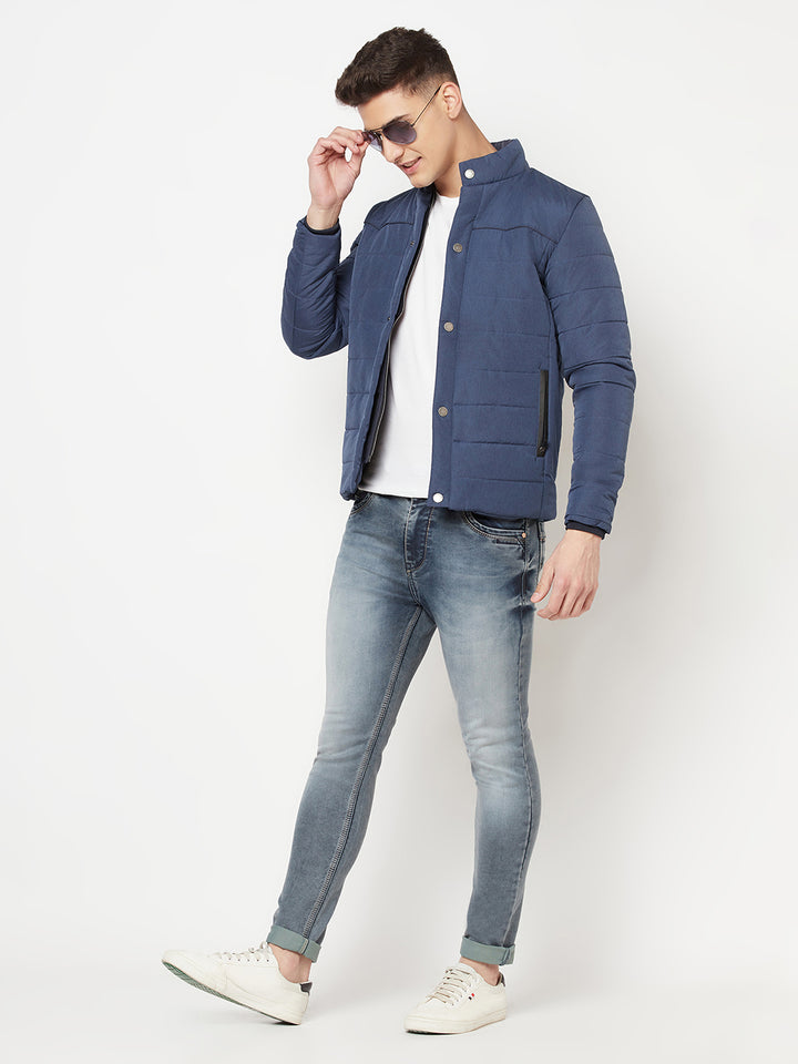 Navy Blue Padded Jacket - Men Jacket