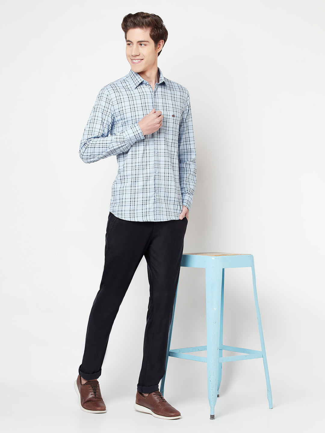 Blue Checked Shirt - Men Shirts