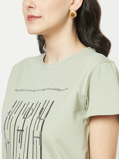  Pista Green Typographic T-Shirt
