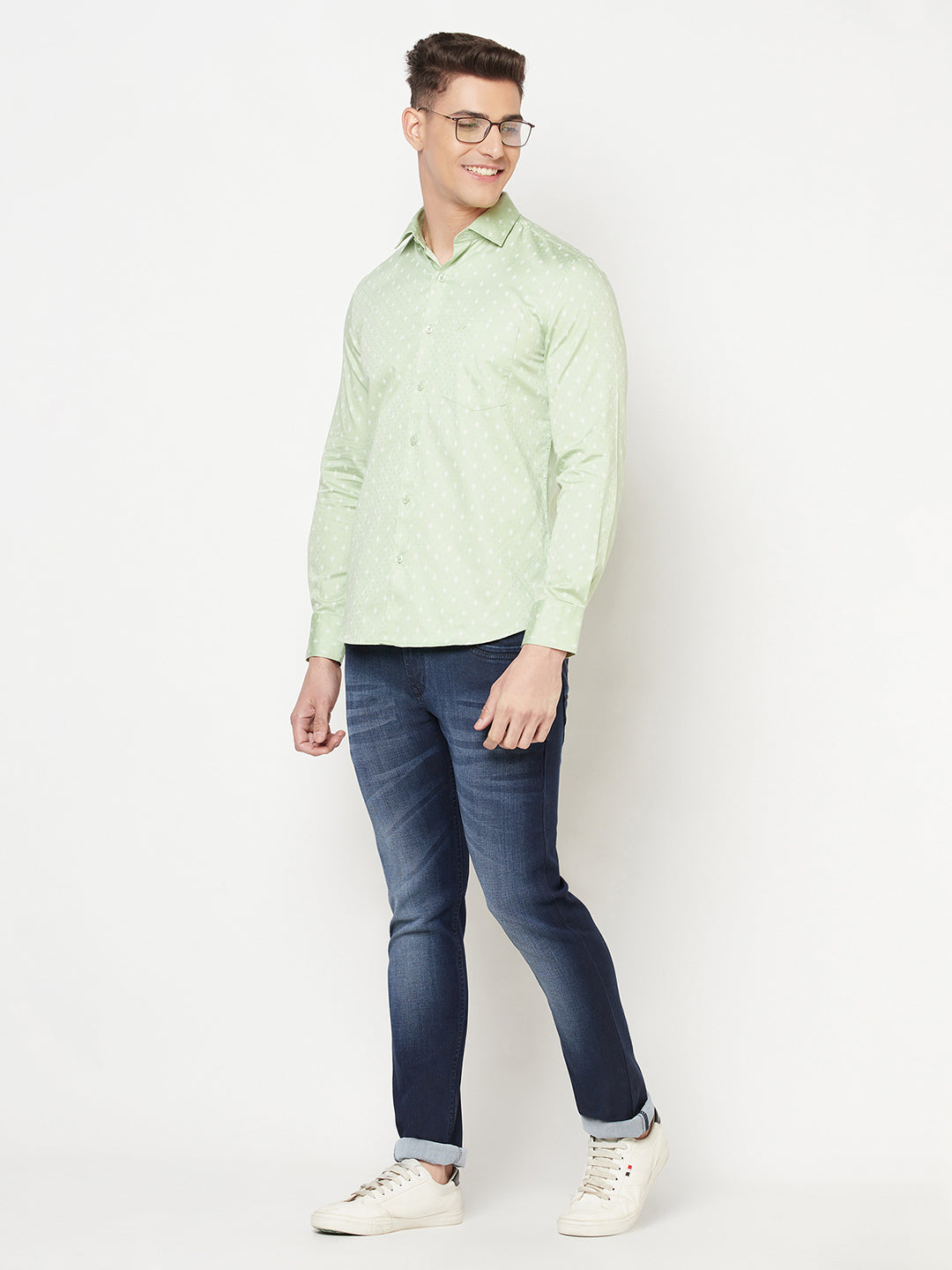 Green Printed Shirt - Men Shirts