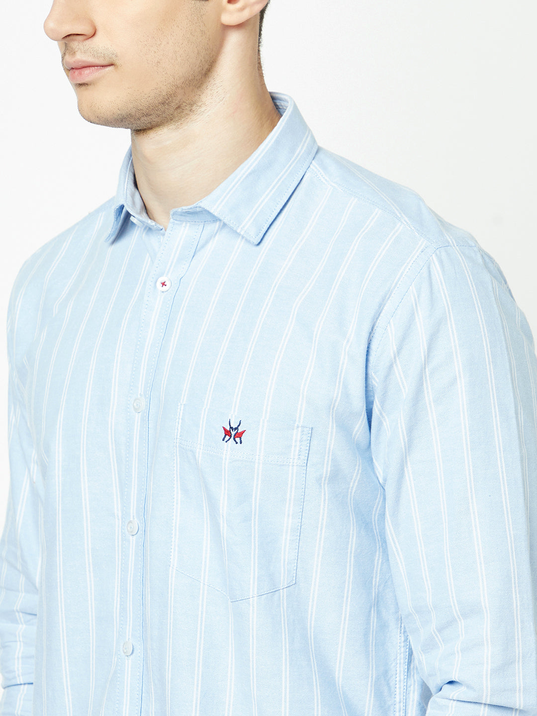  Striped Sky Blue Shirt