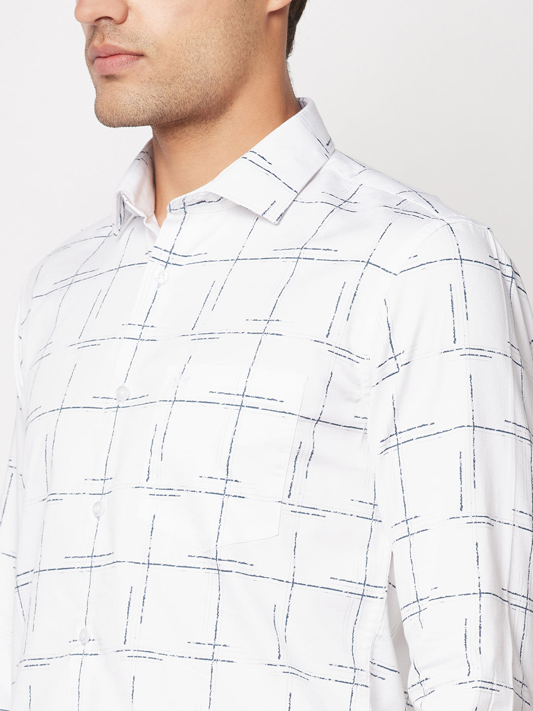  Abstract Print White Shirt