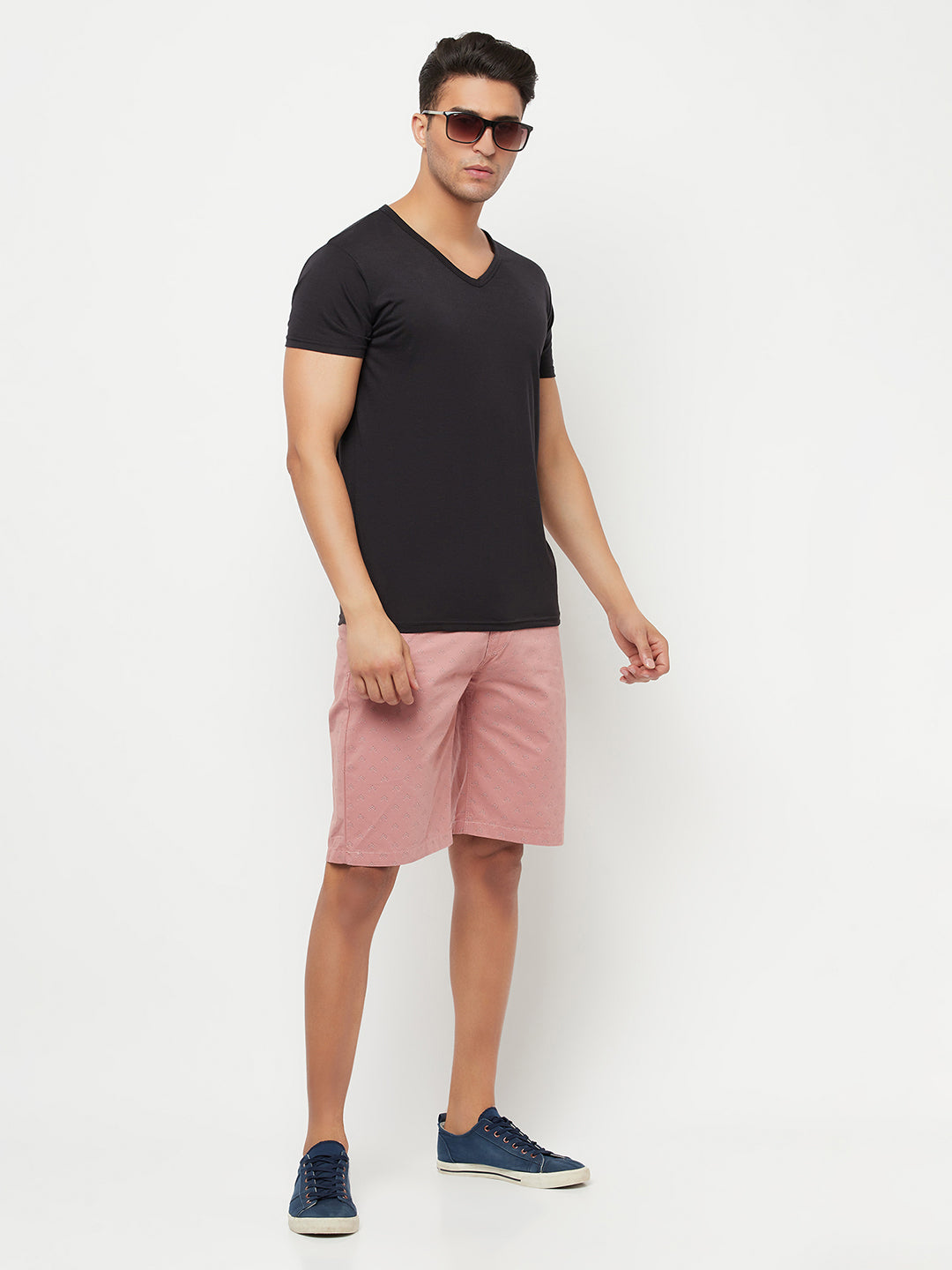 Pink Printed Shorts - Men Shorts