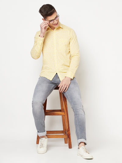 Yellow Floral Shirt - Men Shirts