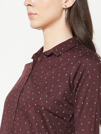  Wine Printed Shirt