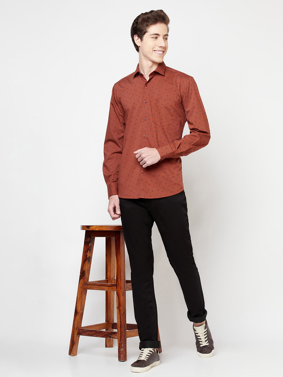 Brown Floral Shirt - Men Shirts